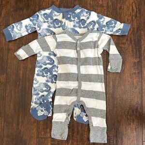 2pk! 3-6m Burt’s Bees Baby Boy Sleepers